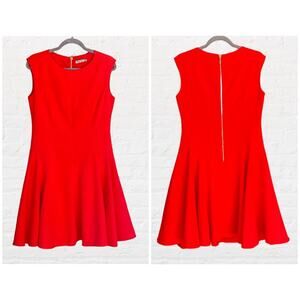 Eliza J Red Sleeveless Fit-and-Flare Mini Dress